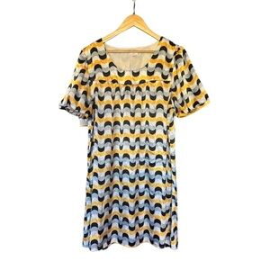 Xhilaration Stylish Wave Pattern Dress - Yellow, Black, White